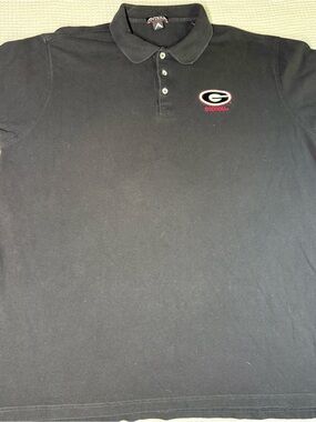 Antigua Black Polo with Georgia 'G' Logo